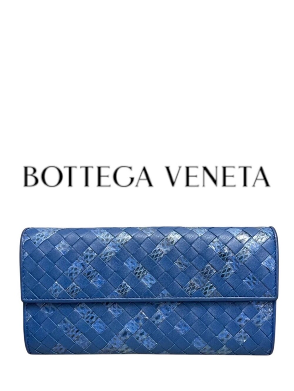 NEW RARE Bottega Veneta Continental Wallet Calfskin Intrecciato PYTHON W/COA Box